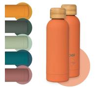 Ideal Women's Water Bottle 500ml - Soft Feel Matte Finish, No straw small Insulated Flask is BPA-Free, Leakproof & Sweatproof - Hot 12H & Cold 24H | Cute Water Bottle in Deep Coral By Perevor