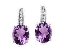 ideal zirconia for earrings oval Leverback women with Earrings Rainbow Hoop Earrings (Purple, One Size)
