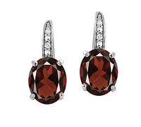 ideal zirconia for earrings oval Leverback women with Earrings Rainbow Hoop Earrings (Red, One Size)