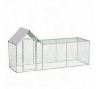 IDEALHOUSE Walk-In Metal Chicken Coop with Lockable Door,300x100x150cm | Poultry Coops & Cages with Cover, Galvanized Steel Chain Link Poultry Enclosure for Chickens Ducks Rabbits