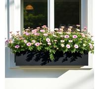 Idealist™ 100Cm Planter, Black Reinforced Stone Window Box, Narrow Outdoor Plant Pot L100 W24 H24 Cm, 58L