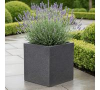 Idealist™ 30Cm Planter, Speckled Grey Reinforced Stone Square Flower Box, Garden Planter, Outdoor Plant Pot