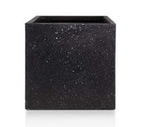 Idealist™ 30Cm Square Planter, Black Terrazzo Effect Reinforced Stone Flower Box, Outdoor Plant Pot
