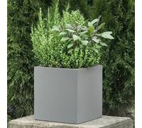 Idealist™ 30Cm Square Planter, Grey Reinforced Stone Flower Box, Outdoor Plant Pot 27L