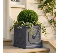Idealist™ 30Cm Square Planter, Grey Reinforced Stone Georgian Planter Box, Garden Planter, Faux Lead Outdoor Plant Pot