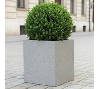 Idealist™ 30Cm Square Planter, Speckled Grey Reinforced Stone Flower Box, Outdoor Plant Pot