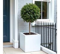 Idealist™ 30Cm Square Planter, White Reinforced Stone Flower Box Garden Planter, Outdoor Plant Pot