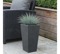 Idealist™ 38Cm Tall Planter, Speckled Grey Light Concrete Garden Planter, Outdoor Small Plant Pot H38 L18 W18 Cm, 13L