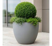 Idealist™ 40Cm Plant Pot, Grey Reinforced Stone Garden Planter, Round Outdoor Plant Pot D40 H36 Cm, 45L