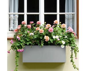 Idealist™ 40Cm Planter, Grey Reinforced Stone Window Box, Garden Windowsill Planter, Outdoor Plant Pot L40 W17 H17 Cm