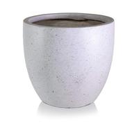 IDEALIST 40cm Planter | Speckled Grey Reinforced Stone Egg Flower Pot for Trees | Outdoor Garden Planter with Drainage Holes W40 H36 cm, with Inner Top D36 cm, 45 Litres