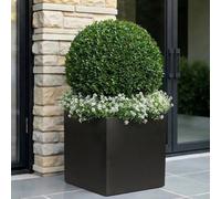 Idealist™ 40Cm Square Planter, Black Reinforced Stone Outdoor Plant Pot, Flower Box Garden Planter H40 L40 W40 Cm, 65L