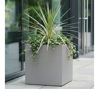 Idealist™ 40Cm Square Planter, Grey Reinforced Stone Garden Planter, Flower Box, Outdoor Plant Pot