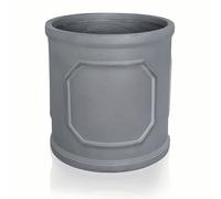 IDEALIST 45cm Large Plant Pot | Faux Lead Grey Reinforced Stone Chelsea Garden Planter with Drainage D45 H45 cm, with Inner Top D41 cm, 57 litres
