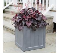 IDEALIST 45cm Planter | Grey Reinforced Stone Large Square Garden Planter | Plant Pot with Drainage | Faux Lead Regency Box L43 W43 H45 cm, 83 litres
