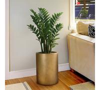 Idealist™ 45Cm Tall Planter, Gold Plant Pot, Reinforced Stone Round Indoor Plant Pot W26 H45 Cm With Inner Top D22 Cm, 16L