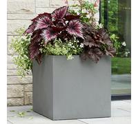 Idealist™ 50Cm Planter For Trees, Grey Reinforced Stone Large Square Outdoor Plant Pot, Flower Box Garden Planter