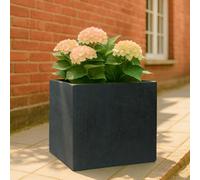 Idealist™ 50Cm Planter For Trees, Slate Grey Reinforced Stone Square Garden Planter, Outdoor Large Plant Pot