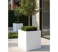 Idealist™ 50Cm Planter, White Reinforced Stone Large Square Flower Box, Outdoor Plant Pot For Trees