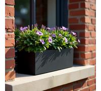 Idealist™ 50Cm Planter Window Box, Slate Grey Reinforced Stone Windowsill Herb Planter, Outdoor Plant Pot L50 W20 H20 Cm, 21L