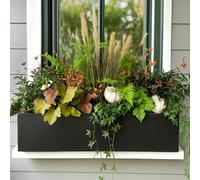 Idealist™ 60Cm Planter Window Box , Black Reinforced Stone Garden Windowsill Planter, Outdoor Large Plant Pot L60 W17 H17 Cm, 18L