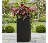 Idealist™ 60Cm Tall Planter, Black Reinforced Stone Garden Planter, Outdoor Large Plant Pot L27 W27 H60 Cm, 44L