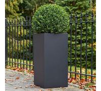 Idealist™ 60Cm Tall Planter, Slate Grey Reinforced Stone Garden Planter, Outdoor Large Plant Pot L27 W27 H60 Cm, 44L