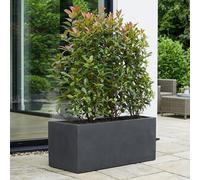 Idealist™ 60Cm Trough Planter, Slate Grey Reinforced Stone Rectangular Planter, Outdoor Large Plant Pot L60 W30 H30 Cm, 54L