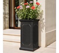 Idealist™ 64Cm Tall Planter, Charcoal Grey Reinforced Stone Garden Planter, Chelsea Outdoor Plant Pot H64 L31 W31 Cm, 62L