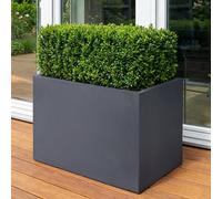 Idealist™ 70Cm Planter Large Garden Trough, Slate Grey Reinforced Stone Tall Rectangular Planter L70 W40 H60 Cm, 168L