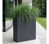 Idealist™ 72Cm Tall Trough Garden Planter, Slate Grey Reinforced Stone Rectangular Planter, Outdoor Large Plant Pot H72 L60 W22 Cm