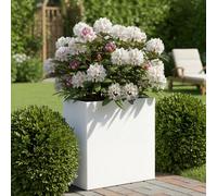 Idealist 72Cm Tall Trough Garden Planter, White Reinforced Stone Rectangular Planter, Outdoor Large Plant Pot H72 L60 W22 Cm, 98L