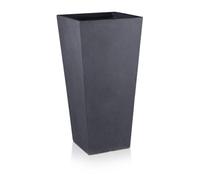 Idealist™ 90Cm Tall Planter, Dark Grey Reinforced Stone Tapered Planter, Large Outdoor Plants Pots L43 W43 H90 Cm, 165L