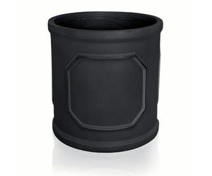Idealist™ (Dia) 26Cm Plant Pot, Charcoal Grey Reinforced Stone Chelsea Planter, Cylinder Planter, Outdoor Plant Pot W30 H30 Cm