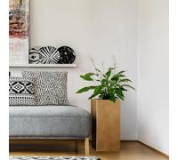 IDEALIST Gold Plant Pot 50cm Tall | Reinforced Stone Indoor Tall Square Planter L21 W21 H50 cm with 18x18 cm Opening, 15 litres