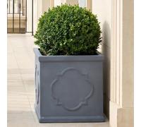 IDEALIST Large Plant Pots 45cm Square Planter, Grey Reinforced Stone, 72L