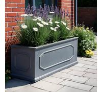 IDEALIST Large Plant Pots 80cm Trough Planter, Grey Reinforced Stone, 110L