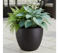 IDEALIST Plant Pots 30cm Plant Pot, Black Reinforced Stone Planter, 19L