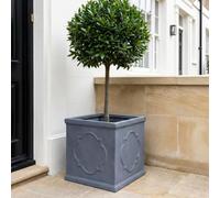 IDEALIST Plant Pots 30cm Plant Pot Grey Reinforced Stone Square Planter 27L
