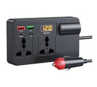 ideallife 200W Car Voltage Converter Inverter,12V/24V to 220V Converter with 2 AC Sockets & 4 USB Ports (PD30W & QC3.0 Fast Charge), Fast Charging Car Voltage Converter Inverter for SUV Van Truck