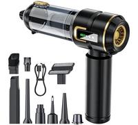 ideallife Handheld Vacuum Cleaner Cordless, 16000Pa Car Vacuum, 4 in 1 Mini Hoover with Blower, Inflator and Deflator, Brushless Motor, Type C Rechargeable for Car Home Office Pet Hair, Black