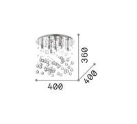 Ideallux Ideal Lux ceiling lamp Moonlight chrome metal crystal 8-bulb.