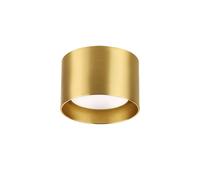 Ideal Lux Ike Single Light Flush Ceiling Fitting in Brushed Brass Finish