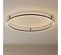 Ideal Lux Oracle Slim 90cm Round 3000K LED Flush Ceiling Fitting in Black Finish