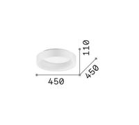 Ideal Lux ZIGGY Round 45cm Integrated LED Semi Flush Light Black, 3000K, Non-Dim