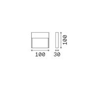 Ideal Lux Dedra Integrated Led Outdoor Square Flush Wall Lamp Coffee 160Lm 3000K Ip65