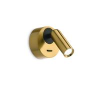 Ideallux Ideal Lux LED wall spotlight Bean, Ø 7 cm, brass-coloured