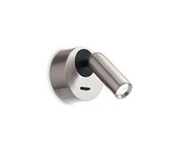 Ideallux Ideal Lux LED wall spotlight Bean, Ø 7 cm, nickel-coloured metal