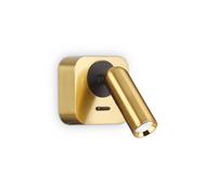 Ideallux Ideal Lux LED wall spotlight Bean, brass-coloured, width 7 cm
