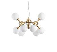 Nodi Indoor Mutli Arm Ceiling Pendant Lamp 9 Lights Brass Satin E14 Netlighting Yellow One Size
